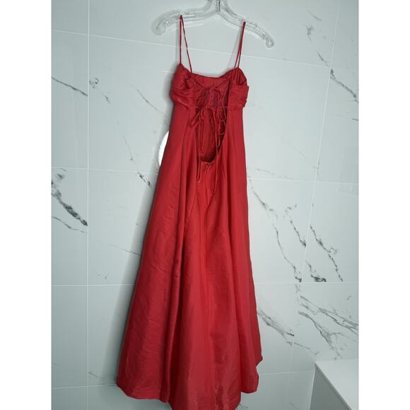 VTG Y2K Pink Empire Waist Open Back Formal Dress Gown Sz 6 USA Prom Wedding - Picture 6 of 9